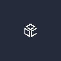 DC initial hexagon logo design vector