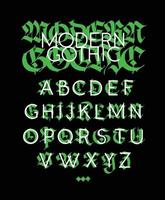 Gothic, display English alphabet. Vector. Medieval Latin letters. Mixing with subtle grotesque. Old European style. Calligraphy and lettering. Uppercase letters. vector