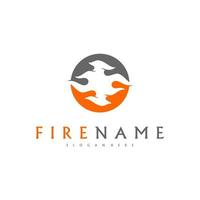 llamas de fuego, iconos de vector de inspiración de diseño de logotipo de fuego