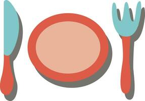 Breakfast plate, illustration, vector on a white background.