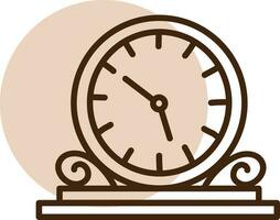 Old table clock, illustration, vector, on a white background. vector