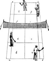 Tennis vintage illustration. vector