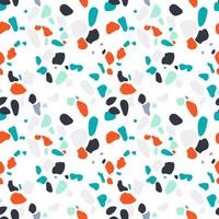Colorful seamless pattern with imitation of Venetian terrazzo. Marble texture with fragments of stone. Abstract vector illustration