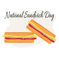 National Sandwich Day, idea for poster, banner, flyer or menu decoration vector