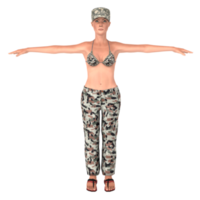 menina comandante modelagem 3d png