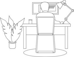 Managers are being chased by work deadlines. Out of time. Business metaphor. One line drawing design vector illustration