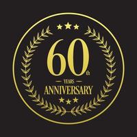 Luxury 60th anniversary Logo illustration vector.Free vector illustration Free Vector