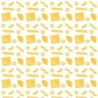 Seamless background from different types of pasta. Package design. Vector illustration.