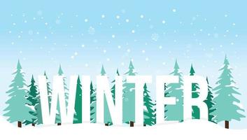 winter landscape background banner design vector
