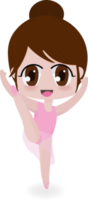 cute ballerina girl in pink dress png