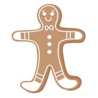 galleta plana de hombre de pan de jengibre de navidad vector