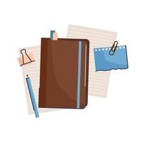 Stationery set with notes and paper stationery for writing notes and reminders. vector