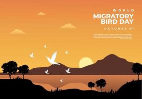 World migratory bird day background on october 9th. vector