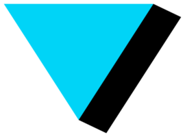 geometrisk objekt i svart och blå färger. png med transparent bakgrund