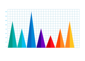 objeto de gráfico de triângulo colorido de sete passos para modelo de infográfico. png