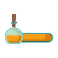 Game icon of bottle with poison or elixir and status indicator. GUI bar element for game design and magical liquid in glass bottle. Vector illustration for mobile video game