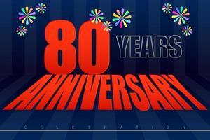 80th anniversay dark blue tone vector illustration eps10