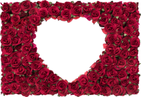 Happy Valentines day white Heart shape in Red Rose beautiful background png