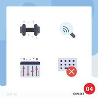 4 Flat Icon concept for Websites Mobile and Apps gym equalizer search signal devices Editable Vector Design Elements