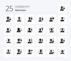 Male Avatar 25 Solid Glyph icon pack including circus. professional. boy. hotel. avatar vector