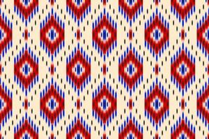 patrón étnico ikat sin costuras en tribal. estampado de adornos étnicos geométricos aztecas. estilo de patrón ikat. vector