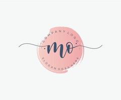 Initial MO feminine logo. Usable for Nature, Salon, Spa, Cosmetic and Beauty Logos. Flat Vector Logo Design Template Element.