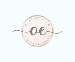 Initial OE feminine logo. Usable for Nature, Salon, Spa, Cosmetic and Beauty Logos. Flat Vector Logo Design Template Element.