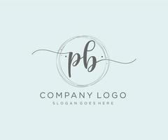 logotipo femenino pb inicial. utilizable para logotipos de naturaleza, salón, spa, cosmética y belleza. elemento de plantilla de diseño de logotipo de vector plano.