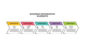 Infographics for business concept with icons and 5 options or steps. For content, diagram, flowchart, steps, parts, timeline infographics, workflow, chart. vector