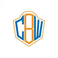 CBW abstract monogram shield logo design on white background. CBW creative initials letter logo. vector