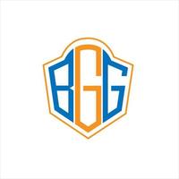BGG abstract monogram shield logo design on white background. BGG creative initials letter logo. vector