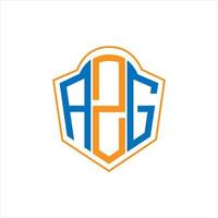 AZG abstract monogram shield logo design on white background. AZG creative initials letter logo. vector