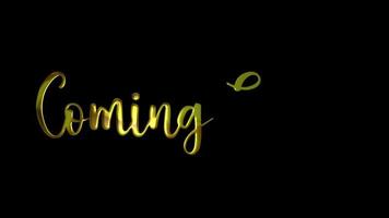 Coming Soon Gold Handwriting Text Animation. Add Luxury to Presentations, Videos, and Social Media with Hand-drawn, Precision Animations. Green Screen Background. video