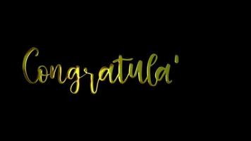 Congratulations Gold Handwriting Text Animation. Add Luxury to Presentations, Videos, and Social Media with Hand-drawn, Precision Animations. Green Screen Background. video