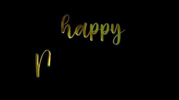 Happy New Year Gold Handwriting Text Animation. Add Luxury to Presentations, Videos, and Social Media with Hand-drawn, Precision Animations. Green Screen Background. video