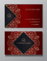 business card  with golden mandala ornament vector