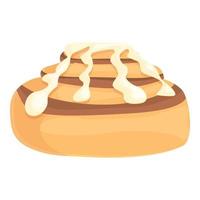 Food cinnamon roll bun icon cartoon vector. Swirl bread vector