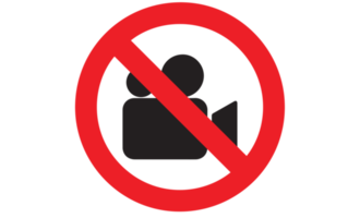 No photos and no phones forbidden sign on transparent background png