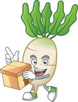 daikon dibujos animados personaje estilo vector