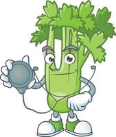 Happy celery plant cartoon character vector