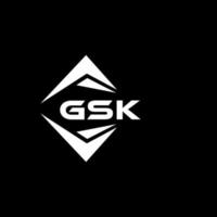 GSK abstract technology logo design on Black background. GSK creative initials letter logo concept. vector