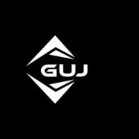 GUJ abstract technology logo design on Black background. GUJ creative initials letter logo concept. vector