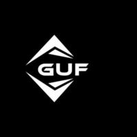 GUF abstract technology logo design on Black background. GUF creative initials letter logo concept. vector