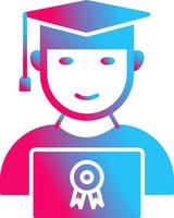 Unique Student Holding Degree Vector Icon