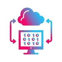 icono de vector de codificación de nube