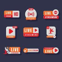 Live Streams Badge Collection template vector