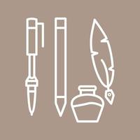 Unique Writing Equipment Vector Icon