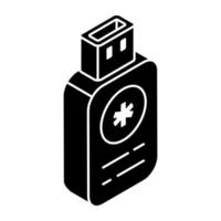 prima descargar icono de médico USB vector