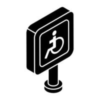 An editable design icon of handicap sign vector