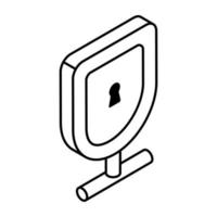 An editable design icon of security shield vector